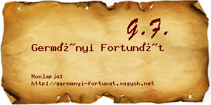 Germányi Fortunát névjegykártya